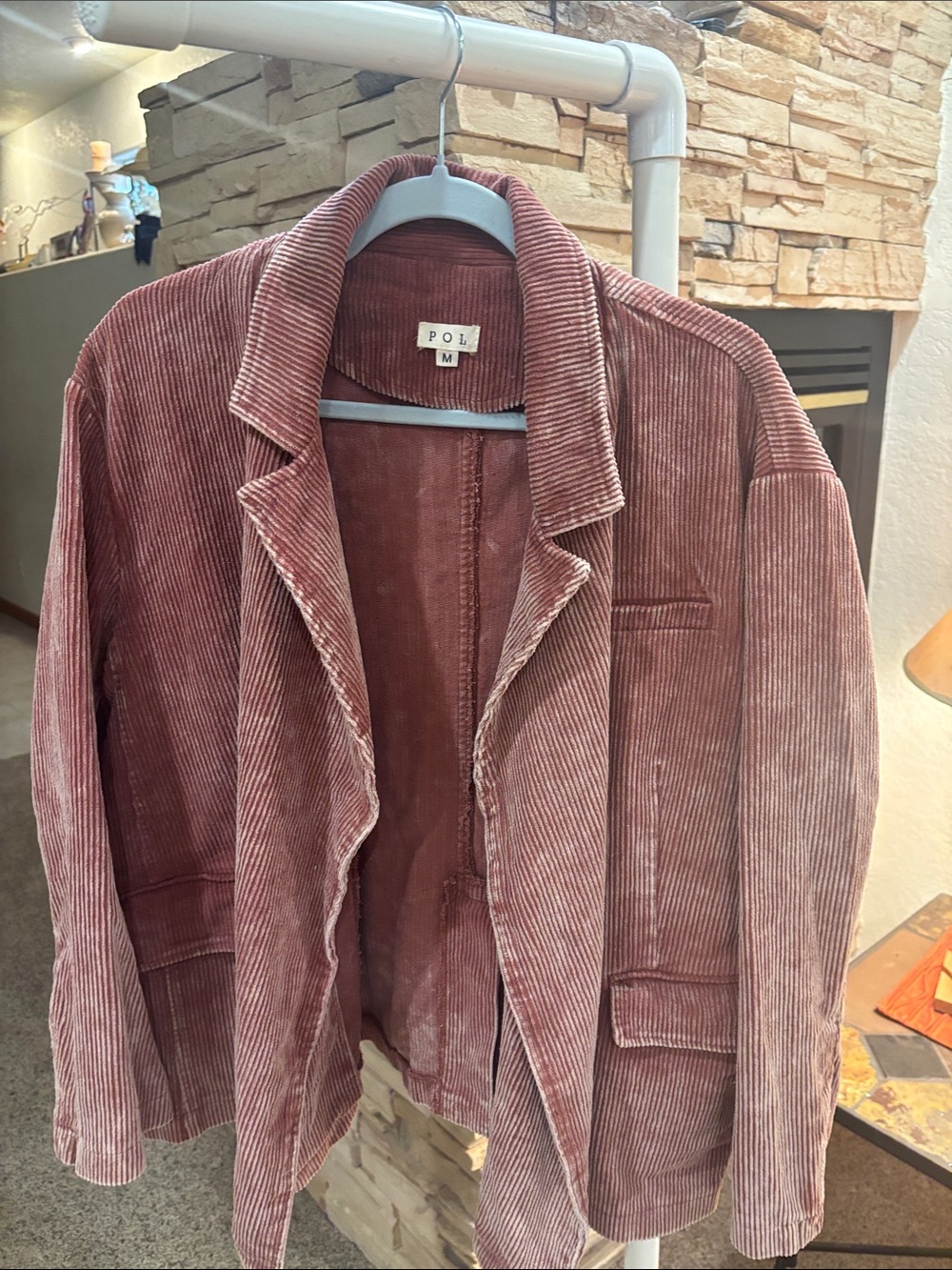 NEW POL Women’s Corduroy Blazer in Dusty Rose